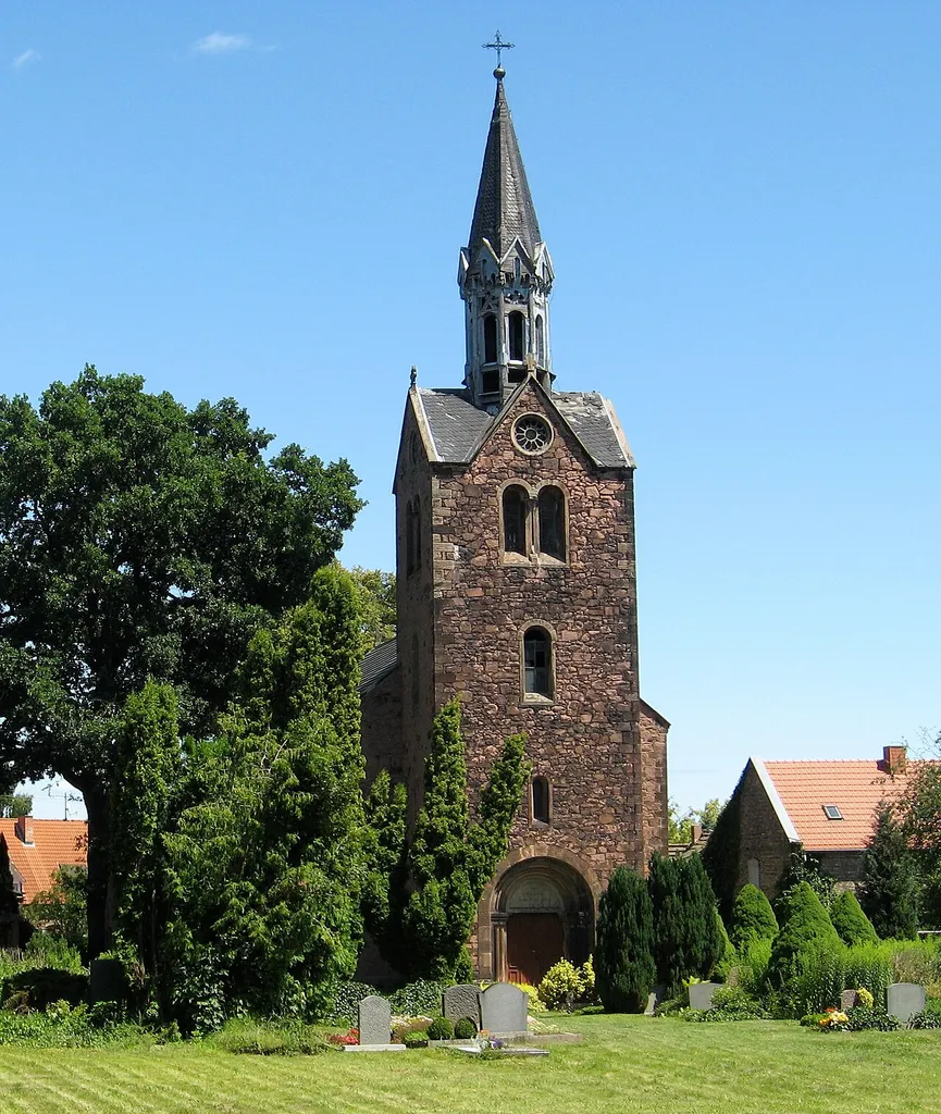 Kirche in Wallwitz, Sachsen-Anhalt.