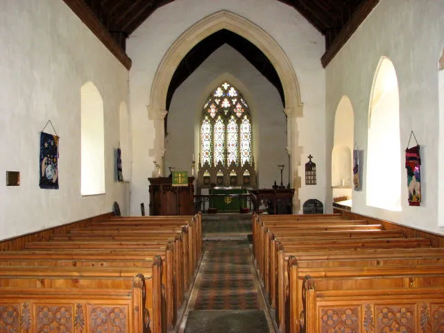 St Peter's Church, Clippesby - view east The church is one of ~ 124 round tower churches in Norfolk. The octagonal top was added around 1875.