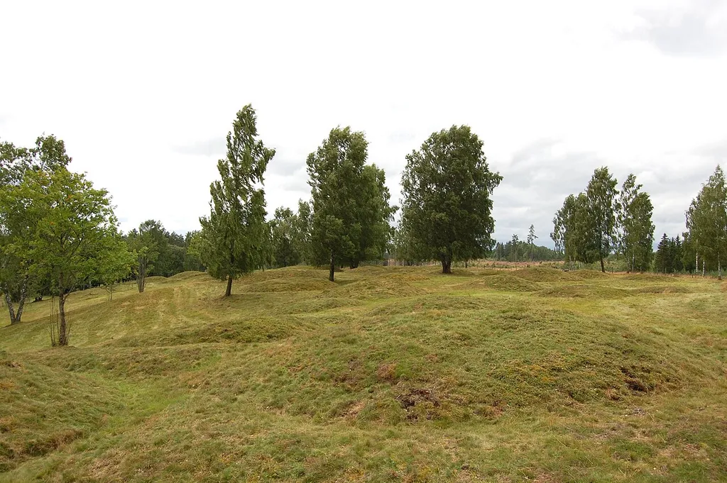 Gräberfeld von Hällsjö (Gemeine Ljungby), südlich der Kirchenruine Hallsjö
