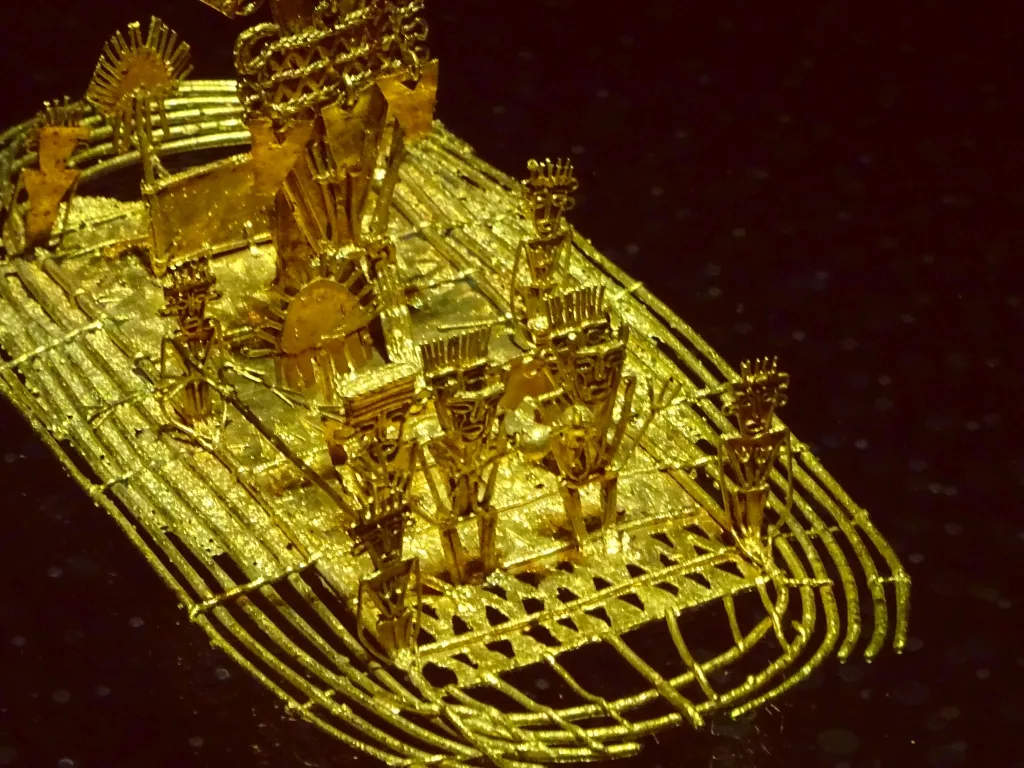 Detail of famous Muisca raft, Museo del Oro (Gold Museum), Bogotá