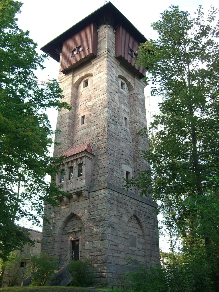 The water tower at the Burgberg in Erlangen, Germany.