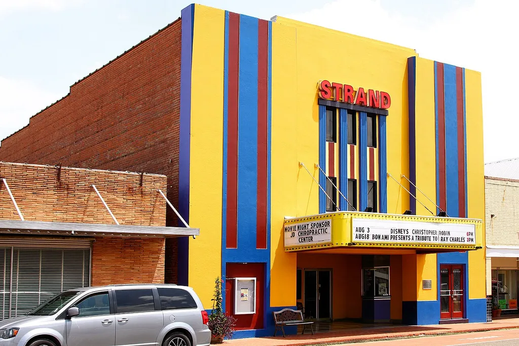 The Strand Theatre (Jennings, Louisiana), United States was built in 1939. The Moderne style building was listed on the National Register of Historic Places on November 12, 1998.