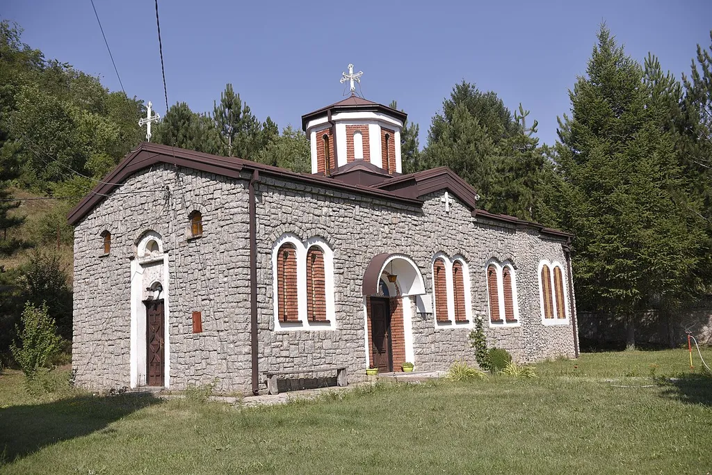 The St. Athanasius Church in the village of Bolno, Resen Municipality. The church is located in the northern part of Bolno.