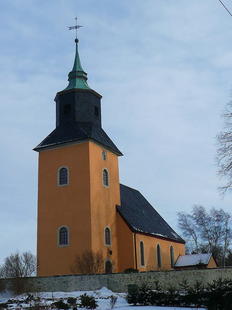This image shows the evangelic church in Breitenau (Bad Gottleuba-Berggießhübel) in Saxony, Germany.