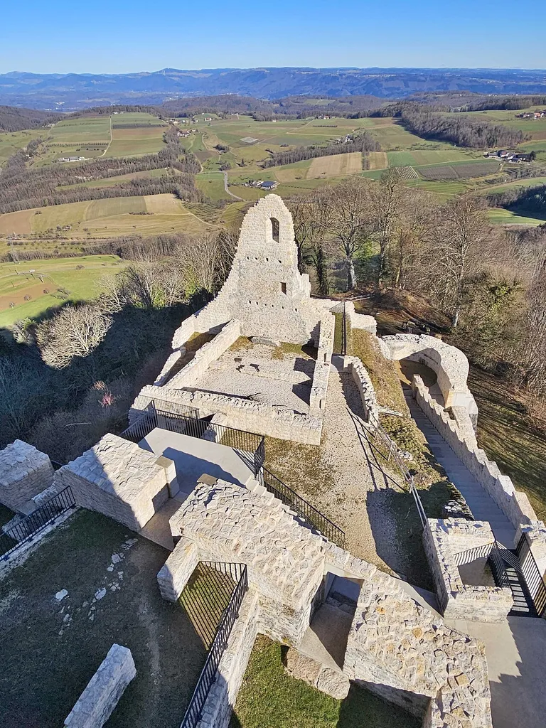 Anlage Ruine Farnsburg von der Aussichtsplattform