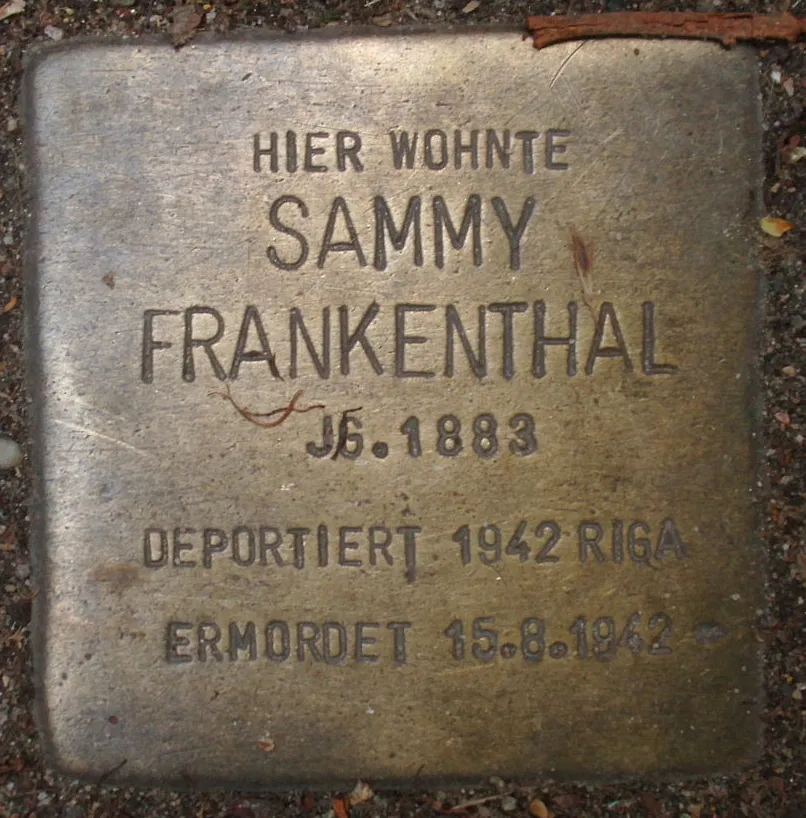 Stolperstein dedicated to Sammy Frankenthal