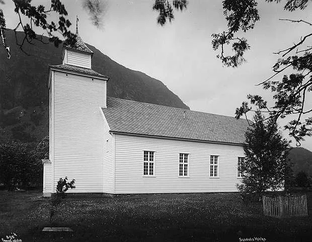 Suldal Church, Suldal in 1913 This is a photo of a monument in Norway, number: 84996 in the Norwegian Directorate for Cultural Heritage database.
