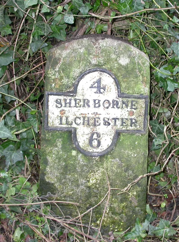 Old Milestone south west of Adber