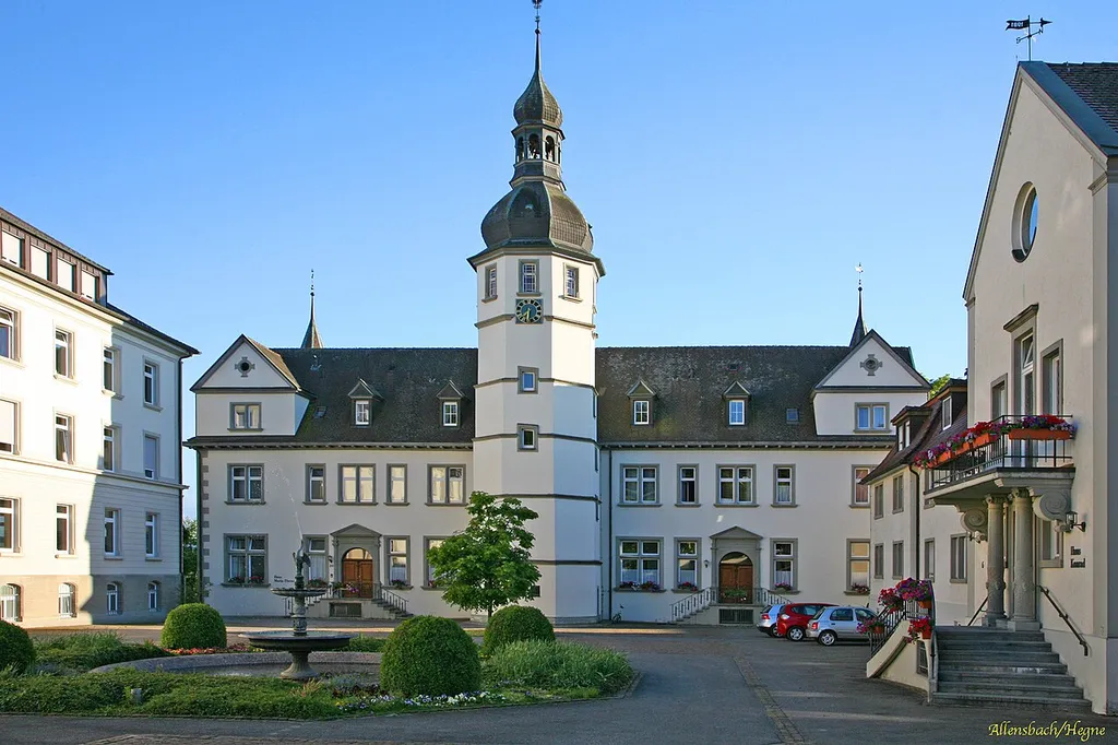 The monastery Hegne (Barmherzigen Schwestern vom heiligen Kreuz) is located in a district of the municipality Allensbach at Lake Constance, Germany. The monastic buildings are also used for school and charitable institution