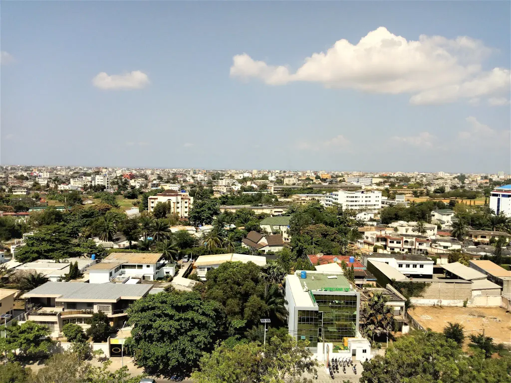 Vue panoramique quartier cadjéhoun-Cotonou au Bénin