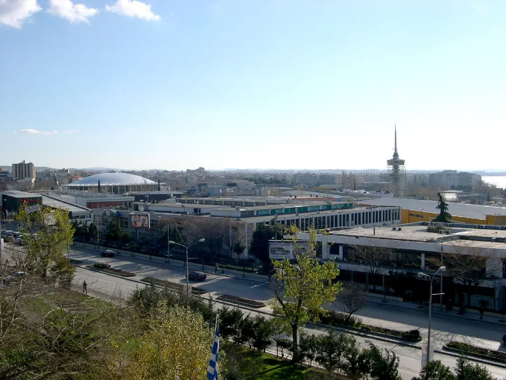 View of Thessaloniki's International Fair area. Thessaloniki-Greece.