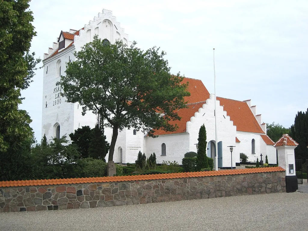 The church "Tullebølle Kirke" located in the Danish small town "Tullebølle" (in the centre of the island Langeland).