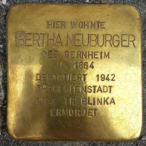 Stolperstein dedicated to Bertha Neuburger