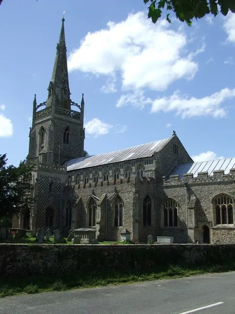 Church of St Mary in Woolpit, Suffolk, England. A Grade I listed medieval church.