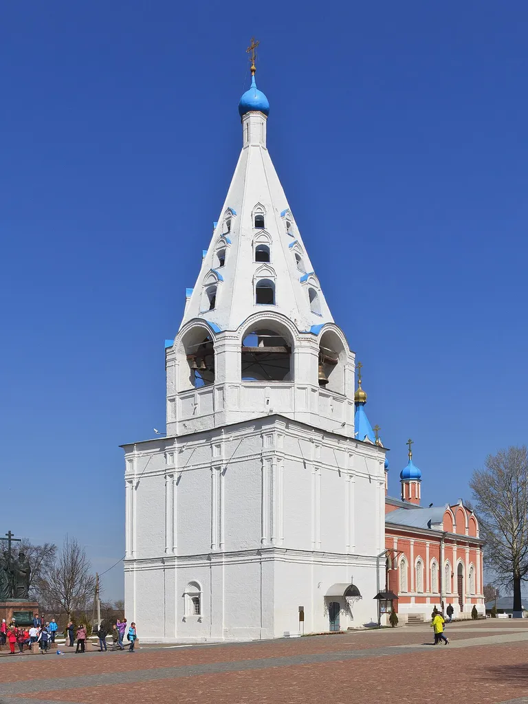 Bell tower of the Assumption Cathedral in the Kolomna Kremlin. Kolomna, Moscow Oblast, Russia.