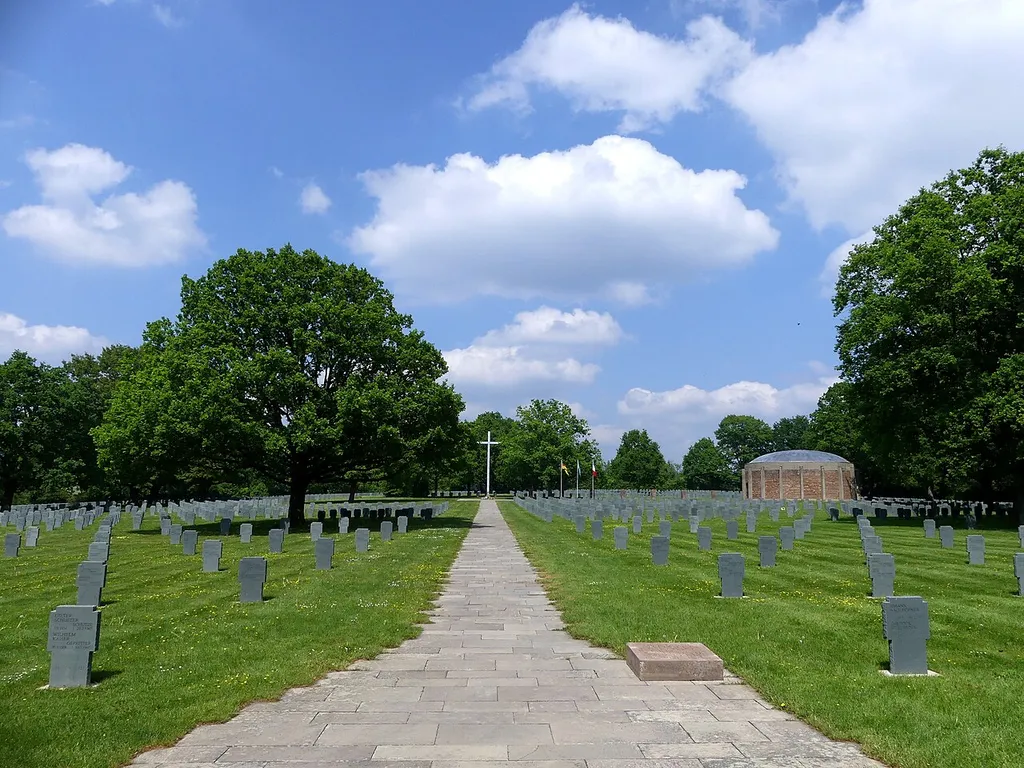 Sight of the WW2 German military cemetery, on the heights of Niederbronn-les-Bains, in Alsace, France.