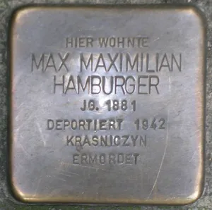Stolperstein dedicated to Max Maximilian Hamburger