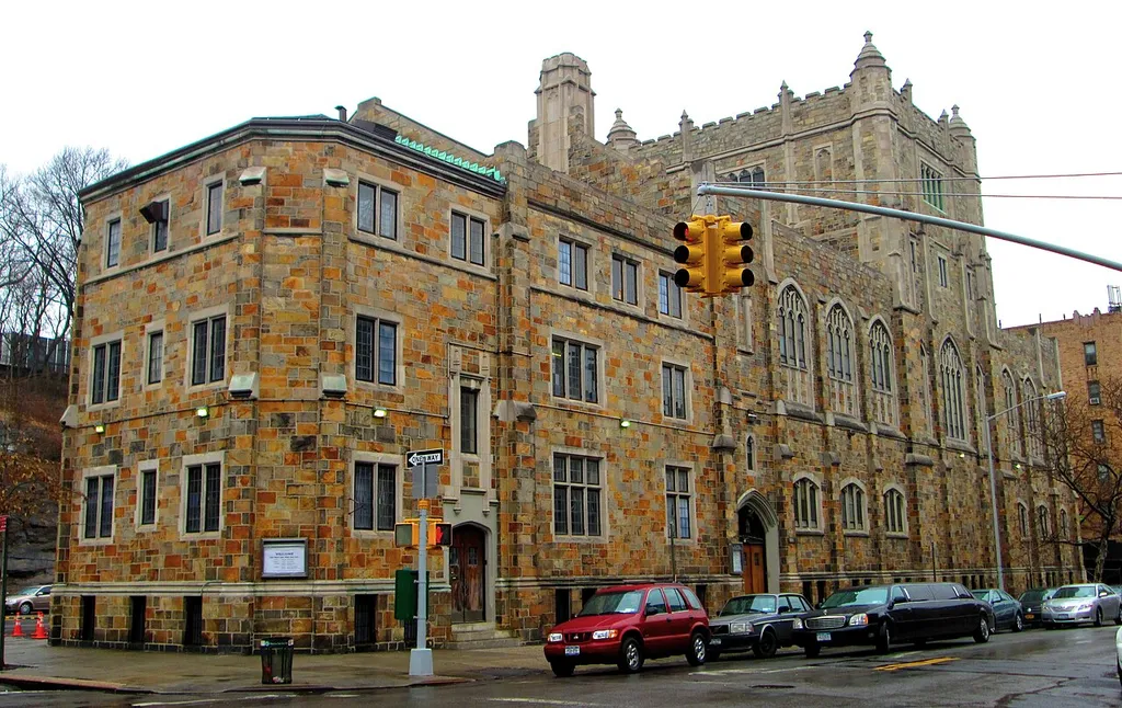 St. Mark's United Methodist Church of Harlem at 49-55 Edgecombe Avenue between West 137th and 138th Streets, with a facade on St. Nicholas Avenue, in the Harlem neighborhood of Manhattan, New York City, was built in 1921-26 and was designed by Sibley &amp; Fetherston in the Gothic Revival style. The congregation, which dates from 1871, worshipped at four other locations before settling here. (Sources: From Abyssinian to Zion (2010) and AIA Guide to NYC (5th ed.))