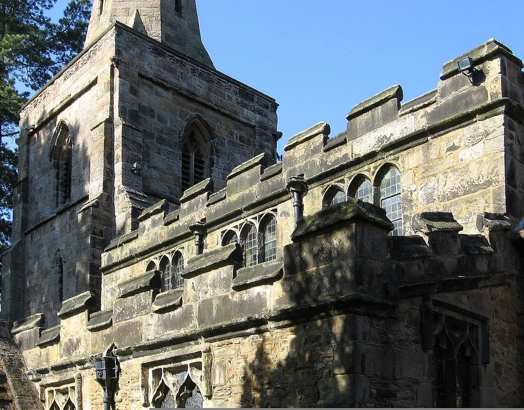 Denby - church tower and nave