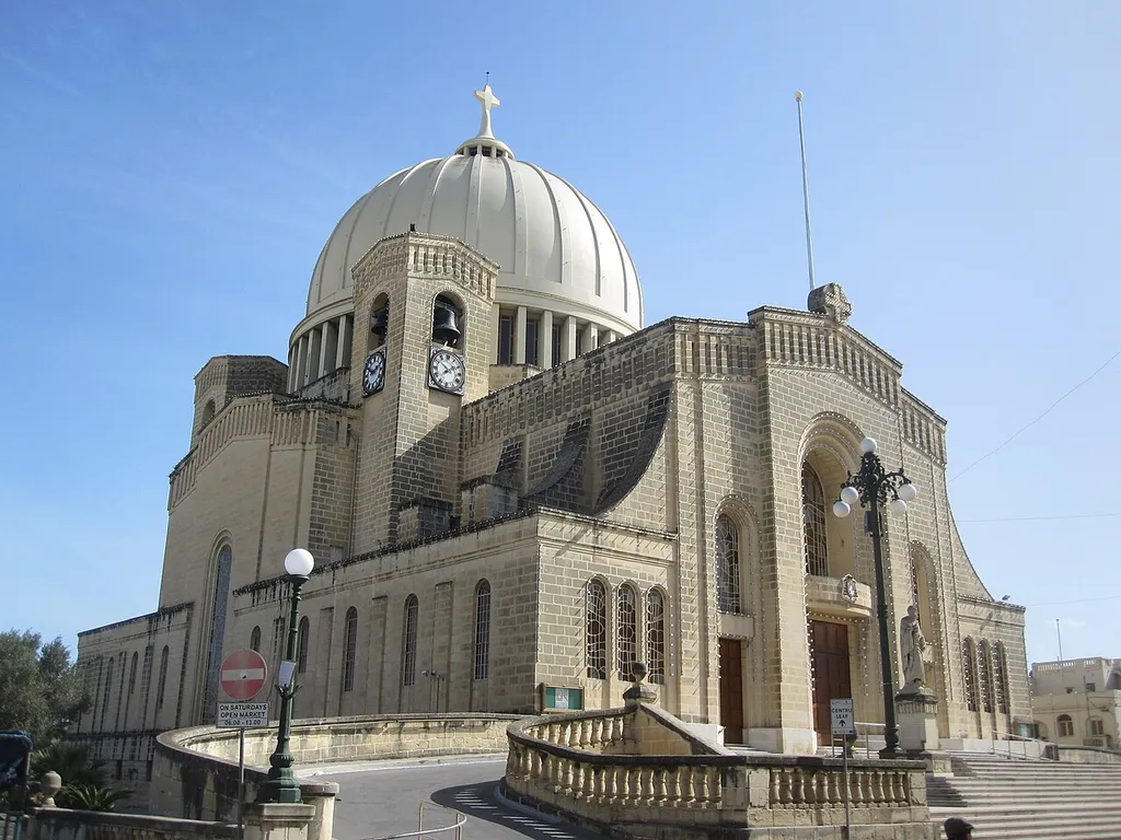The parish church of St Sebastian in Qormi, Malta.