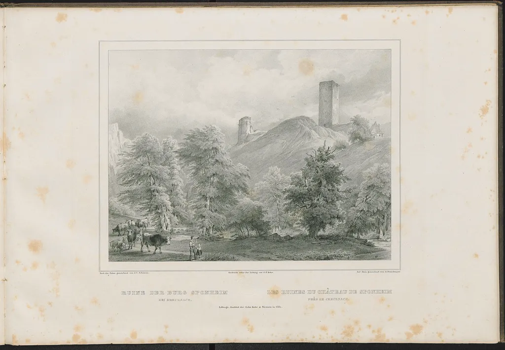 Picture of the Ruins of Castle Sponheim (presently Burgsponheim, Rüdesheim, Bad Kreuznach, Rhineland-Palatinate)