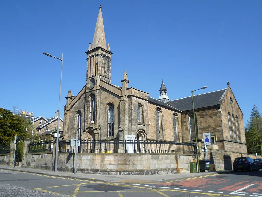 The first church to be built in the village of Morningside opened in 1838 and closed in 1990 after amalgamating with the Braid Church. The land on which it was built was gifted by Sir John Stuart Forbes of nearby Greenhill House. Subscribers to the building fund included Alexander Falconar of Falcon Hall, Sir George Warrender of Bruntsfield House and 'the young gentlemen of Merchiston Academy'. It now belongs to Napier University whose Merchiston campus is close by.