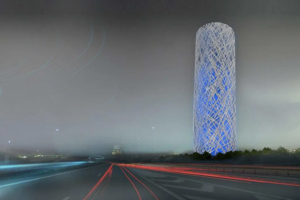 Maquette du château d'eau en construction au ban de Gasperich (Luxembourg)