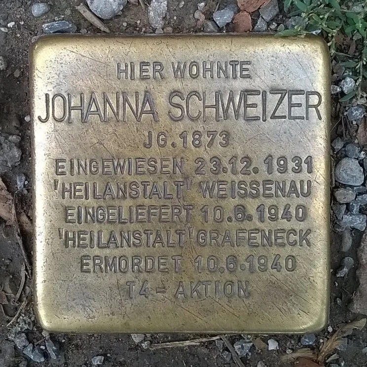 Stolperstein für Johanna Schweizer in D-70839 Gerlingen, Weilimdorfer Straße 9 (Stadtmuseum)
