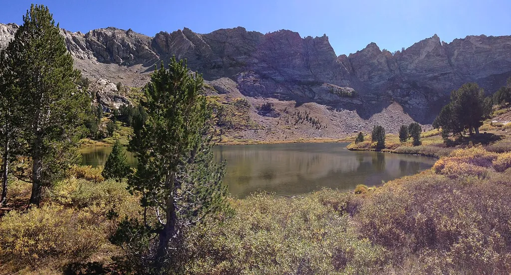 Panorama of Castle Lake from the north end on September 18th 2013