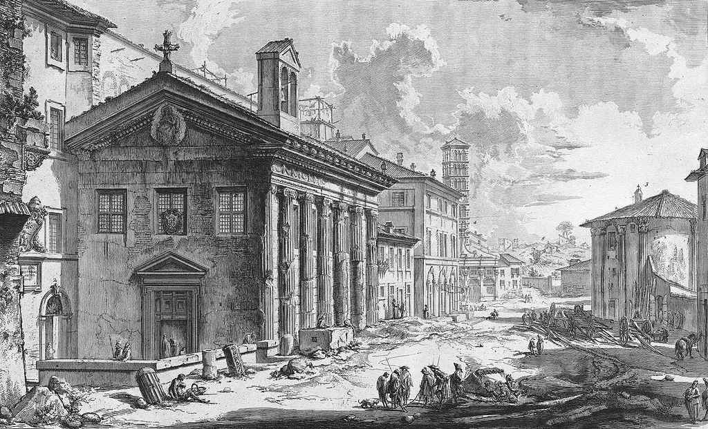 Engraving by Giovanni Battista Piranesi. Church of Santa Maria Egiziaca.