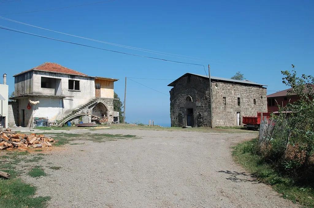 Kaymakli monastery in Trabzon, church and belfry (left)