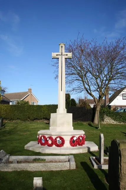 War Memorial: Focal point of numerous RAF headstones in St.Andrew's churchyard.