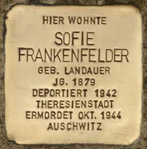 Stolperstein dedicated to Sofie Frankenfelder