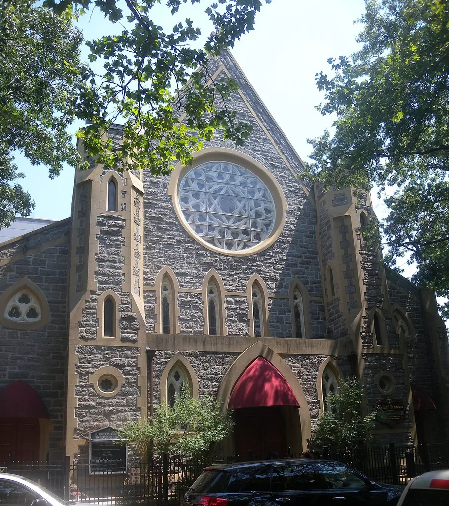 Looking north across State Street at Anitochan Cathedral on a sunny morning.