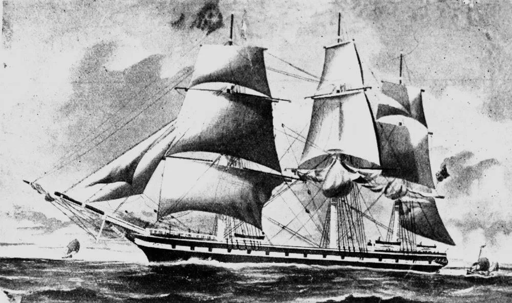 Dunbar (ship) The clipper Dunbar crashed on to rocks near South Head, Port Jackson, on the night of 20 August 1857, with the loss of 121 lives. (Description supplied with photograph). Probably a postcard.