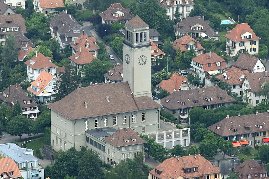 aerial view of Friedenskirche, Berne, Switzerland