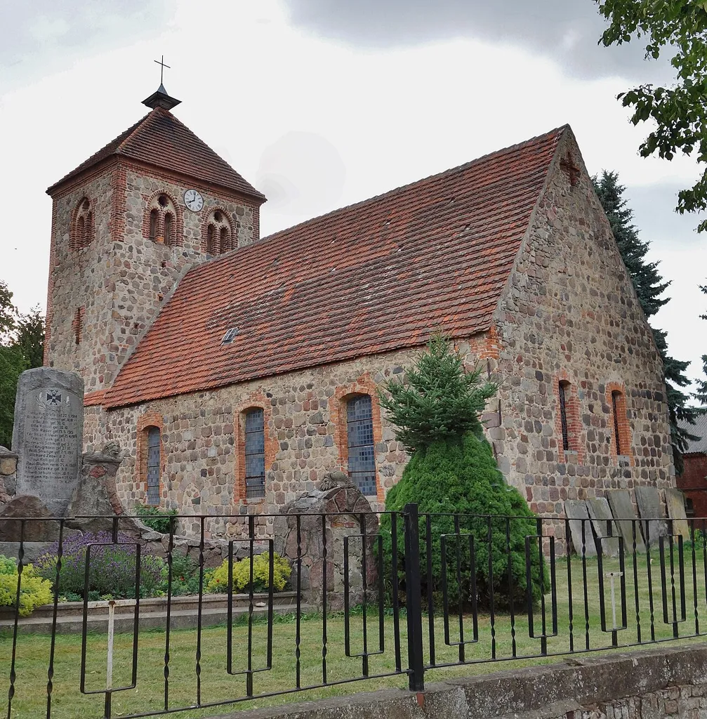 South-eastern view of church in Lindenberg, Groß Pankow municipality, Prignitz district, Brandenburg state, Germany