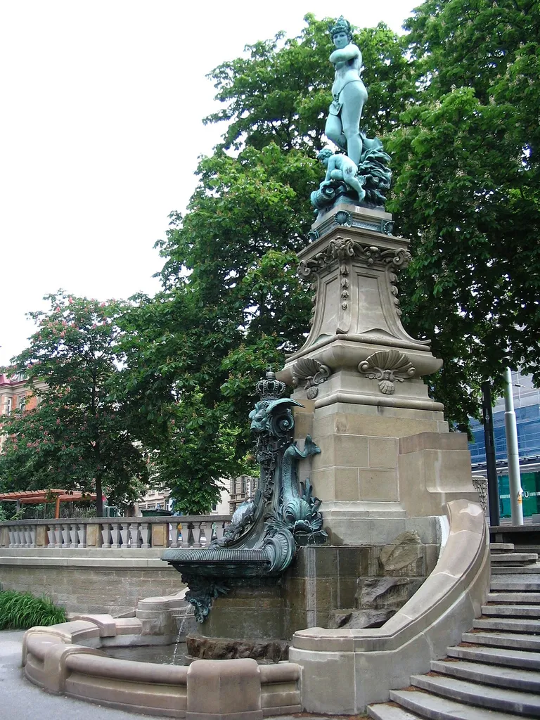 Der Galateabrunnen in Stuttgart.