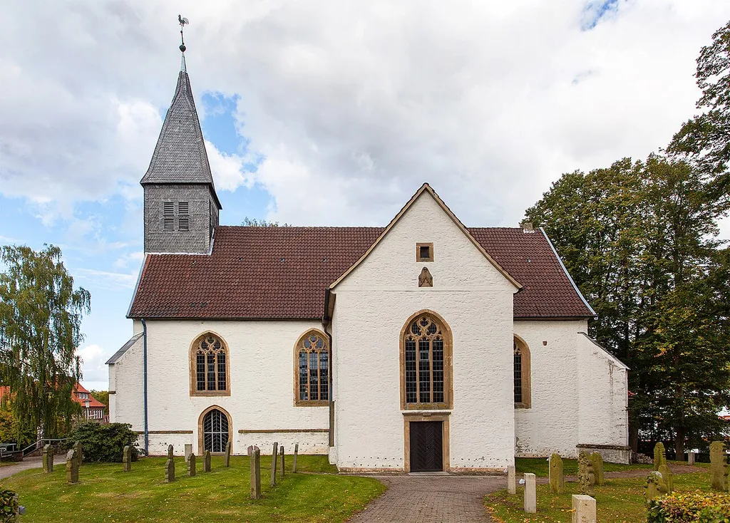 Church in town of Vlotho, District of Herford, North Rhine-Westphalia, Germany.