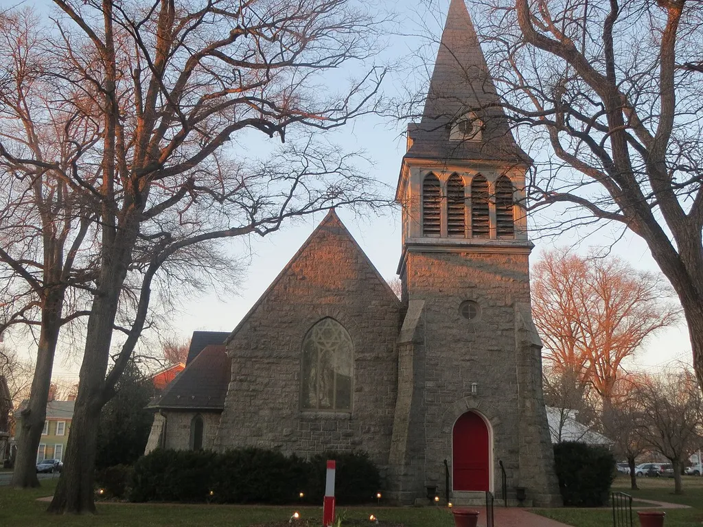 An image of Trinity Cathedral. The building was completed in 1894. It is the seat of the Diocese of Easton.