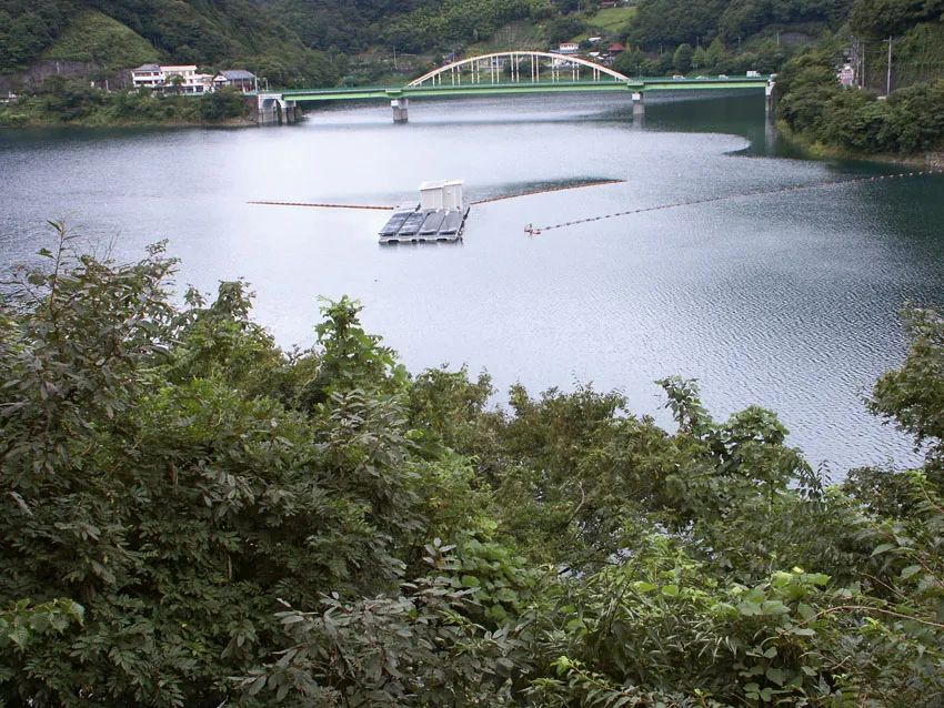 This photograph shows Lake Okutama above the Ogochi Dam in Tokyo, Japan.