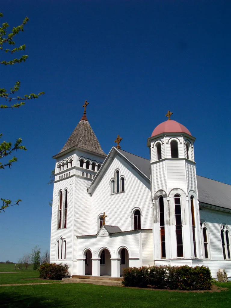 St. Mary's Catholic Church in Adair, Missouri. It has been on the National Register of Historic Places since the mid-1970. No services are currently held there. Photo was taken 29 April 2007. Photo courtesy of Wes Harman via Flickr.