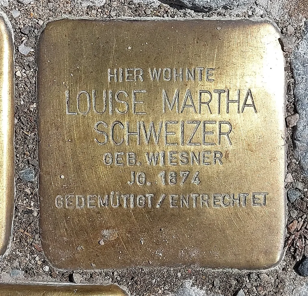Stolperstein für Luise Martha Schweizer, Riesaer Straße 40, Dresden