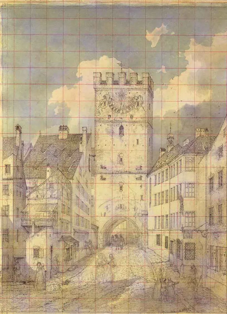 Inner Sendlinger Tor in Munich, also called Ruffiniturm, Pütrichturm or Blau-Enten-Turm