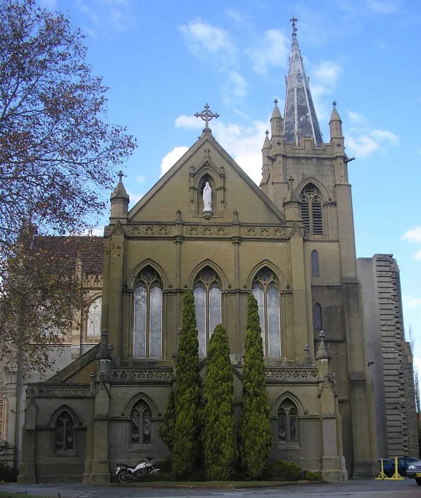 St Mary's Cathedral, Victoria Square, Perth Western Australia. Image taken from the Murray Street side, inside cathedral gates. Taken in July 2006 by Ali K