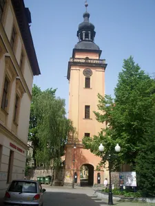 Tower of church of St. John the Baptist in Cieplice Śląskie-Zdrój
