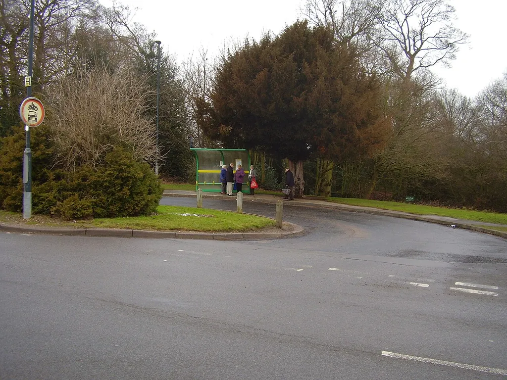 Allesley Park, Bus Terminus The turn around point for the No.23 bus. Situated behind although not marked on a map is Allesley Castle. A small Motte and Bailey. Little is historically known about this site.