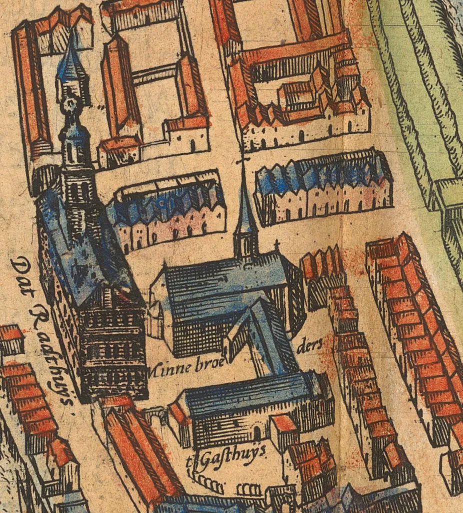 Emden 1575 - Gasthaus (Braun Hogenberg, Band II, 1. Auflage) Georg Braun: De praecipvis totivs Vniversi vrbibvs, liber secvndvs Coloniae : prostant apvd Avctores ; et Anverpiae : apvd Philippvm Gallaevm, [1575]