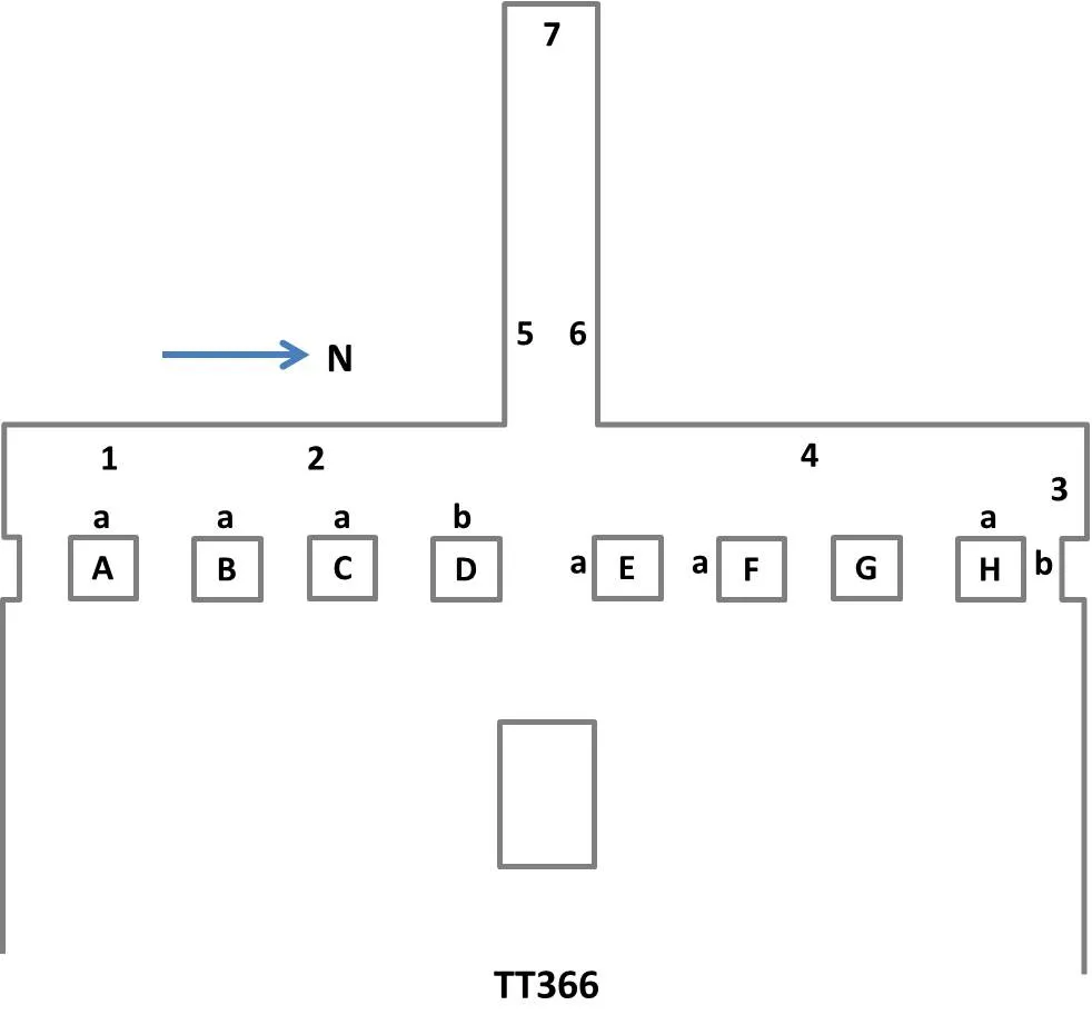 Planimetria schematica della tomba TT366