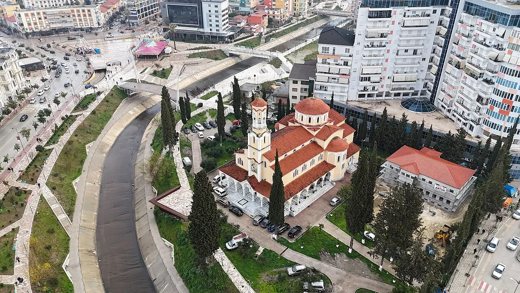 Fier from the air - Saint Georg Orthodox Cathedral